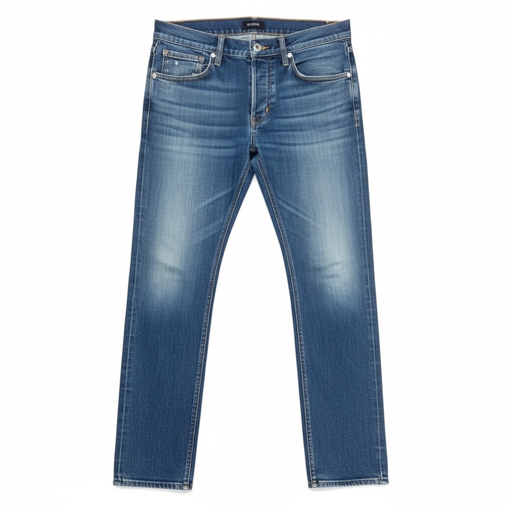 👖 Hudson Blake Slim Straight Jeans Men’s 32 Blue Stretch Denim‎ Button Fly